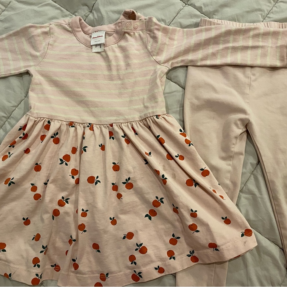 Hanna Andersson Dress and Leggings Set Size 3